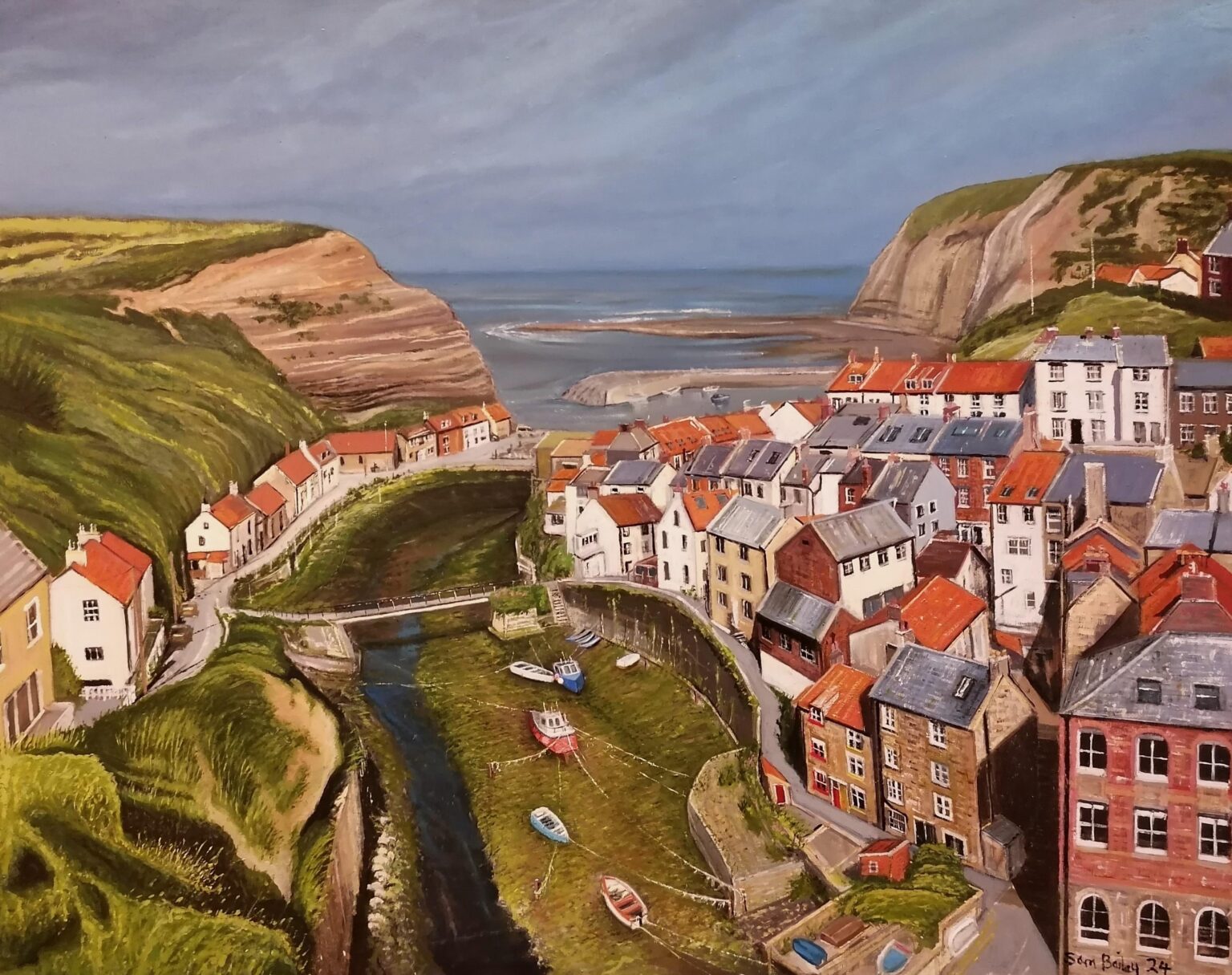 Il mio dipinto più recente di Staithes, Yorkshire (spero che ti piaccia)