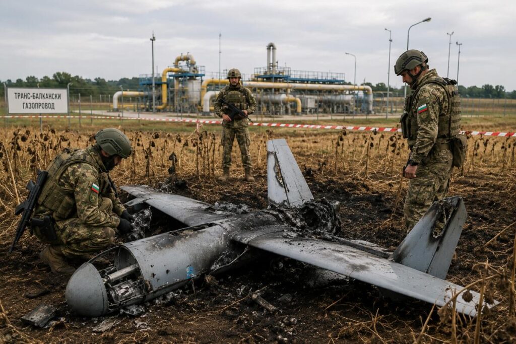 Droni Nato, esplosione in Bulgaria: alta tensione Resti di un drone dopo l’esplosione in Bulgaria, vicino al confine con la Romania