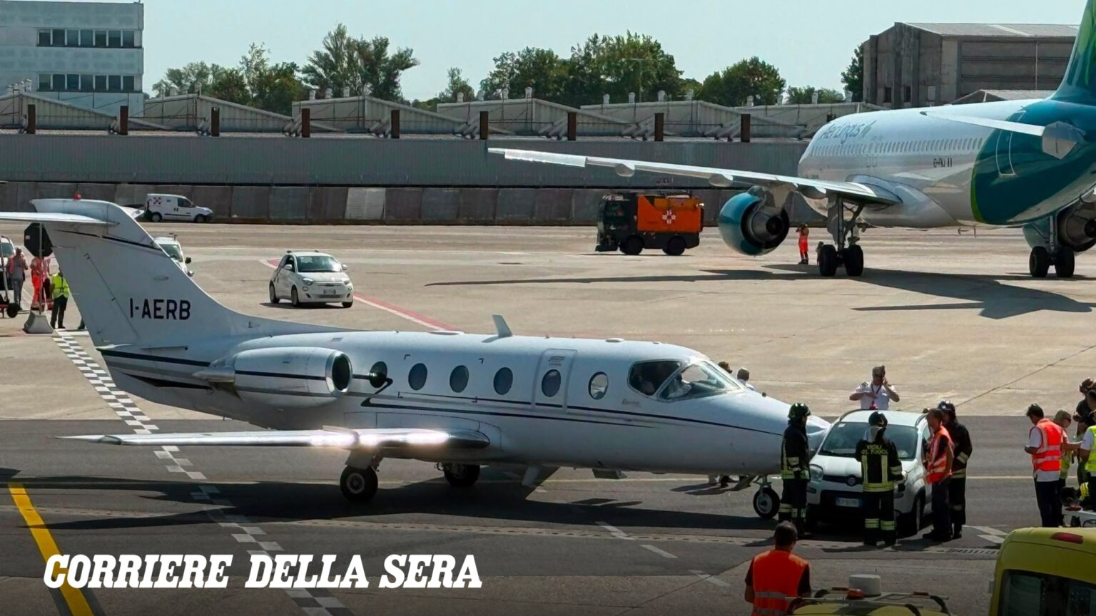 Linate, urto in pista tra jet privato e una panda di servizio durante una manovra, due aerei in arrivo dirottati a Malpensa e Orio Linate, urto in pista tra jet privato e una panda di servizio durante una manovra, due aerei in arrivo dirottati a Malpensa e Orio