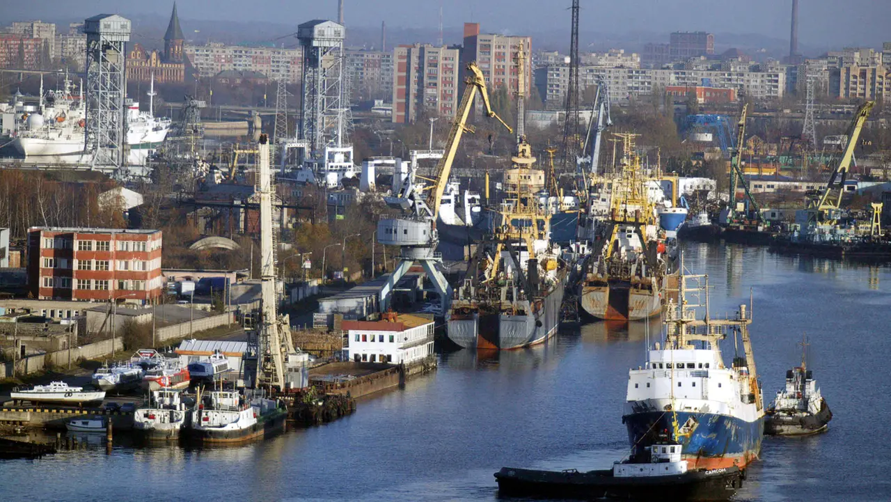 Il porto russo di Kaliningrad nel Mar Baltico (foto Afp)