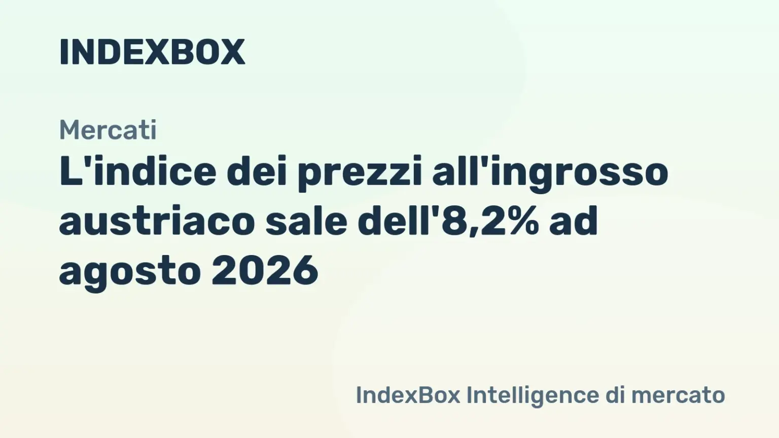 Indice dei prezzi all’ingrosso Austria agosto 2026: +8,2% su anno, impennata dei carburanti – Notizie e Statistiche Indice dei prezzi all'ingrosso Austria agosto 2026: +8,2% su anno, impennata dei carburanti - Notizie e Statistiche