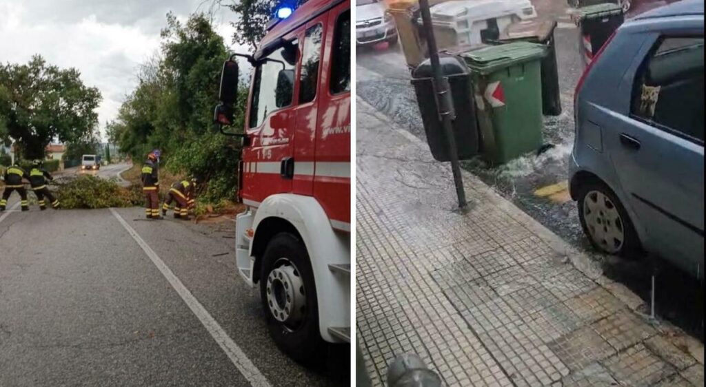 Nubifragi e vento sulle Marche alberi cabuti, allagamenti Decine di interventi dei pompieri VIDEO