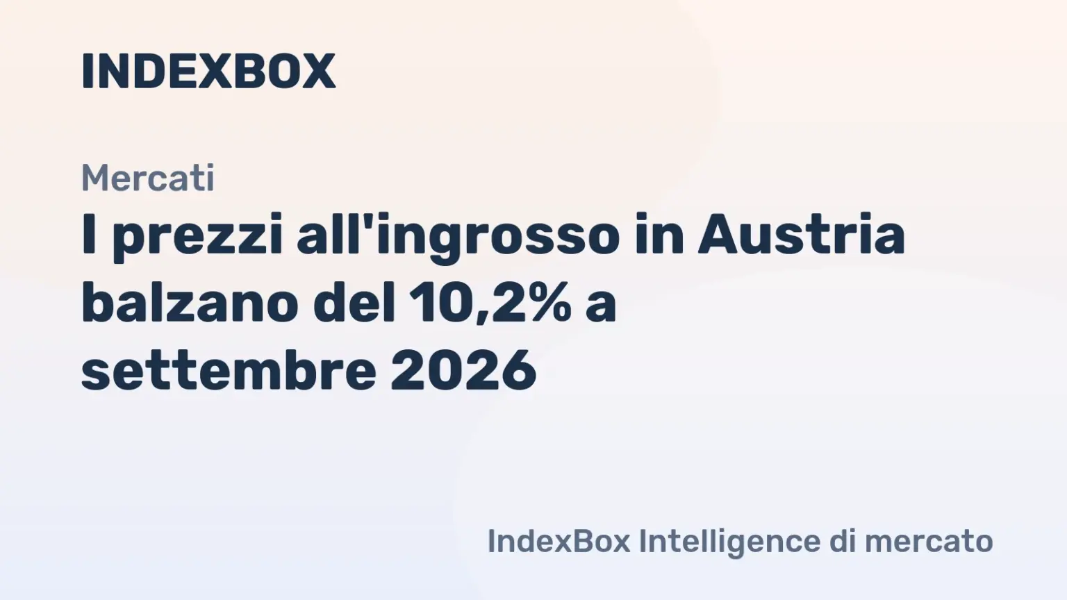 Prezzi all'ingrosso in Austria +10,2% su base annua a settembre 2026 - Notizie e Statistiche